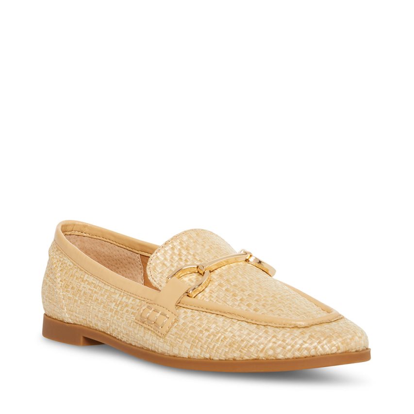 Beige Steve Madden Carrine Raffia Women's Loafers | PH 1762LPY